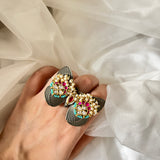 Butterfly Polki Adjustable Ring