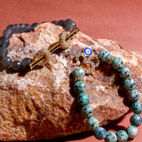 Turquoise Beads Om Rakhi