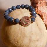 Blue Agate Om Rakhi Bracelet