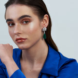 Tiffany Flower Diamanté Drop Earrings + Criss Cross Solitaire Ring