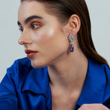 Tiffany Flower Diamanté Drop Earrings + Criss Cross Solitaire Ring