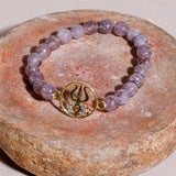 Purple Onyx Trishul Rakhi Bracelet