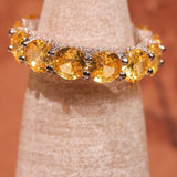 Diamante Yellow Sapphire Round Cut Cocktail Ring