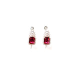 Diamante Ruby Red Hoop Earrings