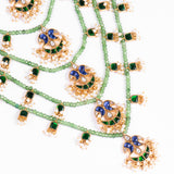 Ayesha Panchlada Necklace Set in Green