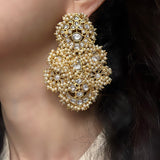 Mesh Polki Statement Earrings