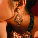 Meenakari Moissanite Polki Set With Onyx And Coral Drops