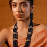 Blue Onyx Moissanite Polki Rani Haar Set