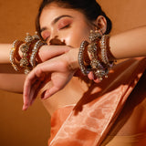Maharani red Meena dome Moissanite Polki Pacheli Kada