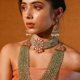 Zayna Green Strawberry Quartz Rani Haar Set