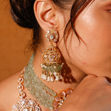 Zayna Green Strawberry Quartz Rani Haar Set
