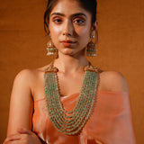 Zayna Green Strawberry Quartz Rani Haar Set