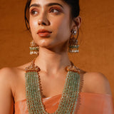 Zayna Green Strawberry Quartz Rani Haar Set