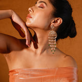 Moissanite Polki And Pearls Classic Statement Danglers