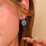 Halo diamanté & semi precious stone earrings - Zevar King