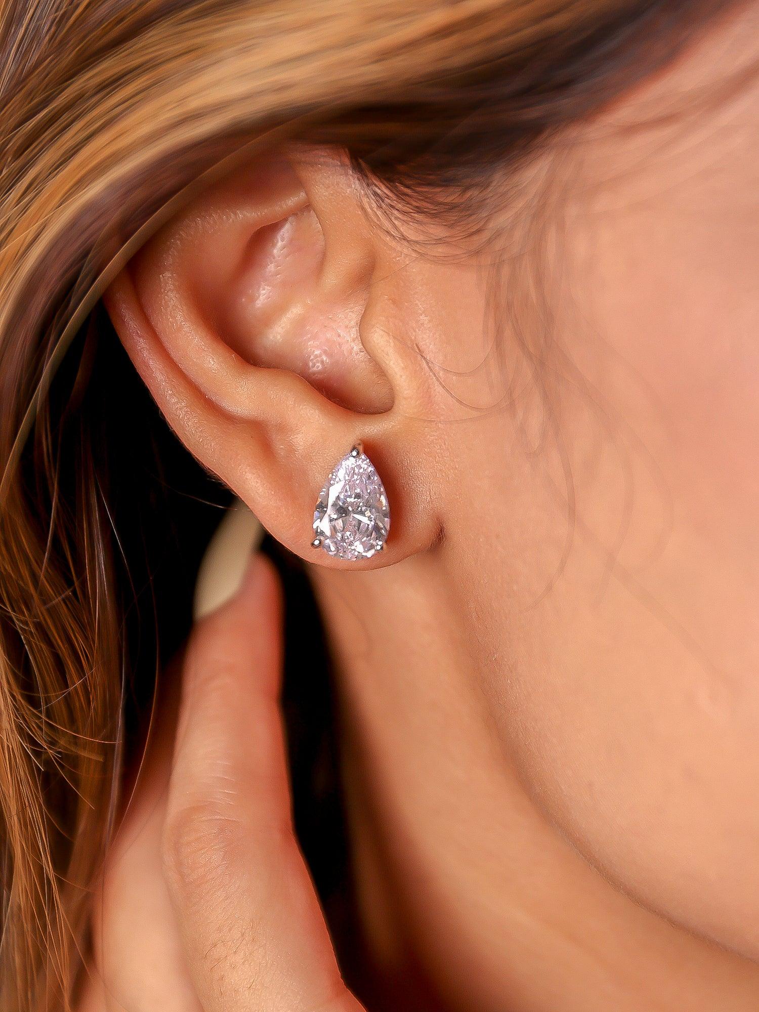 Classic drop solitaire studs - Zevar King