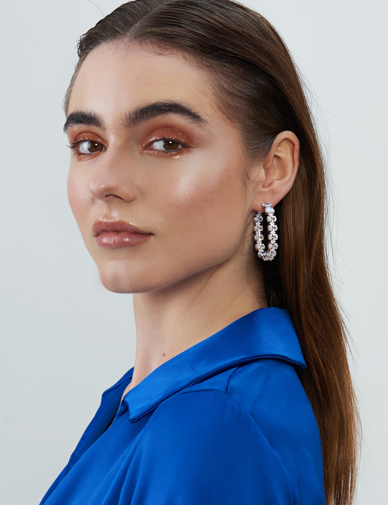 Elena Diamanté Hoop Earrings