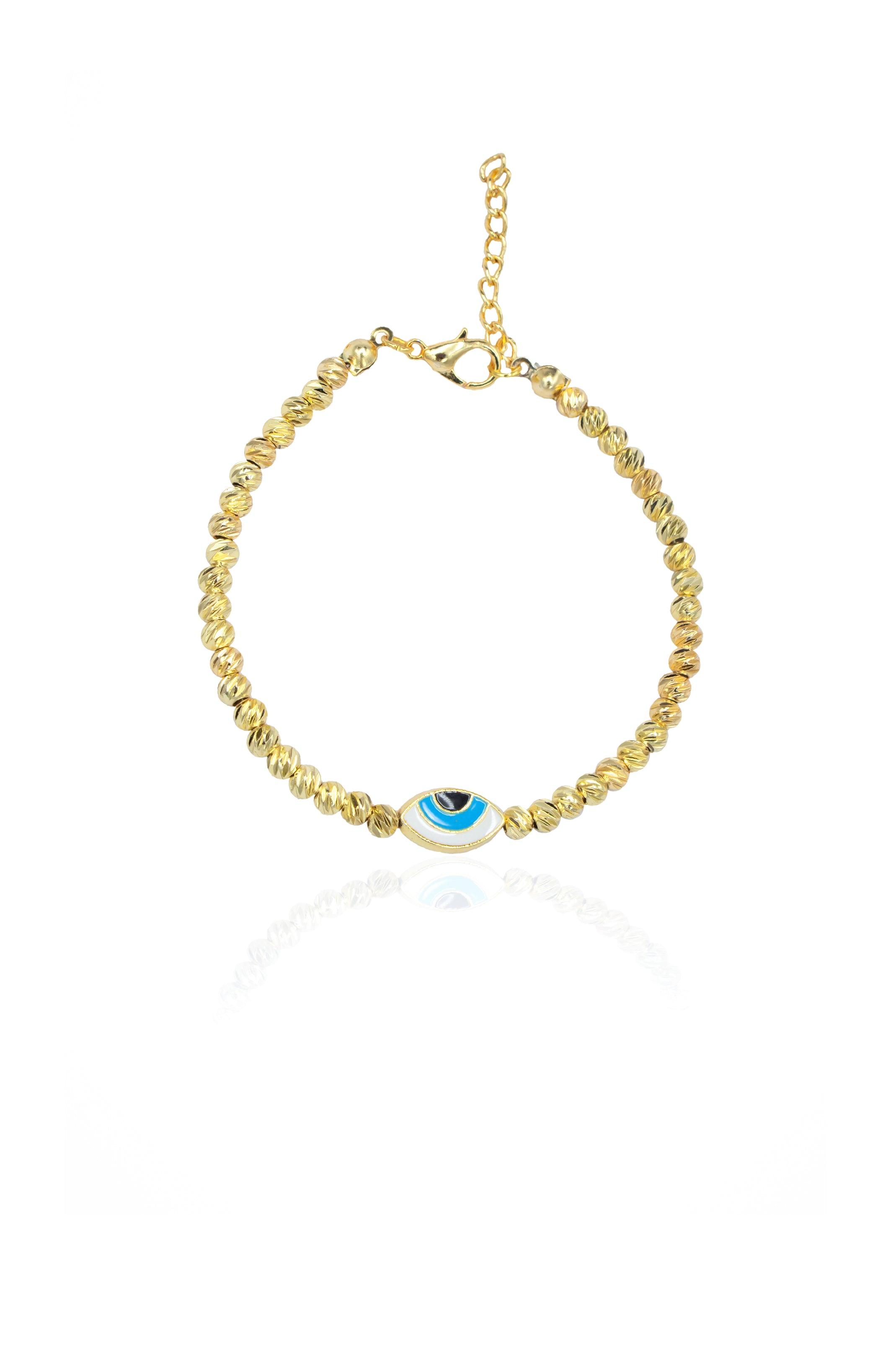 Entangled Gold Almond Eye Bracelet - Zevar King