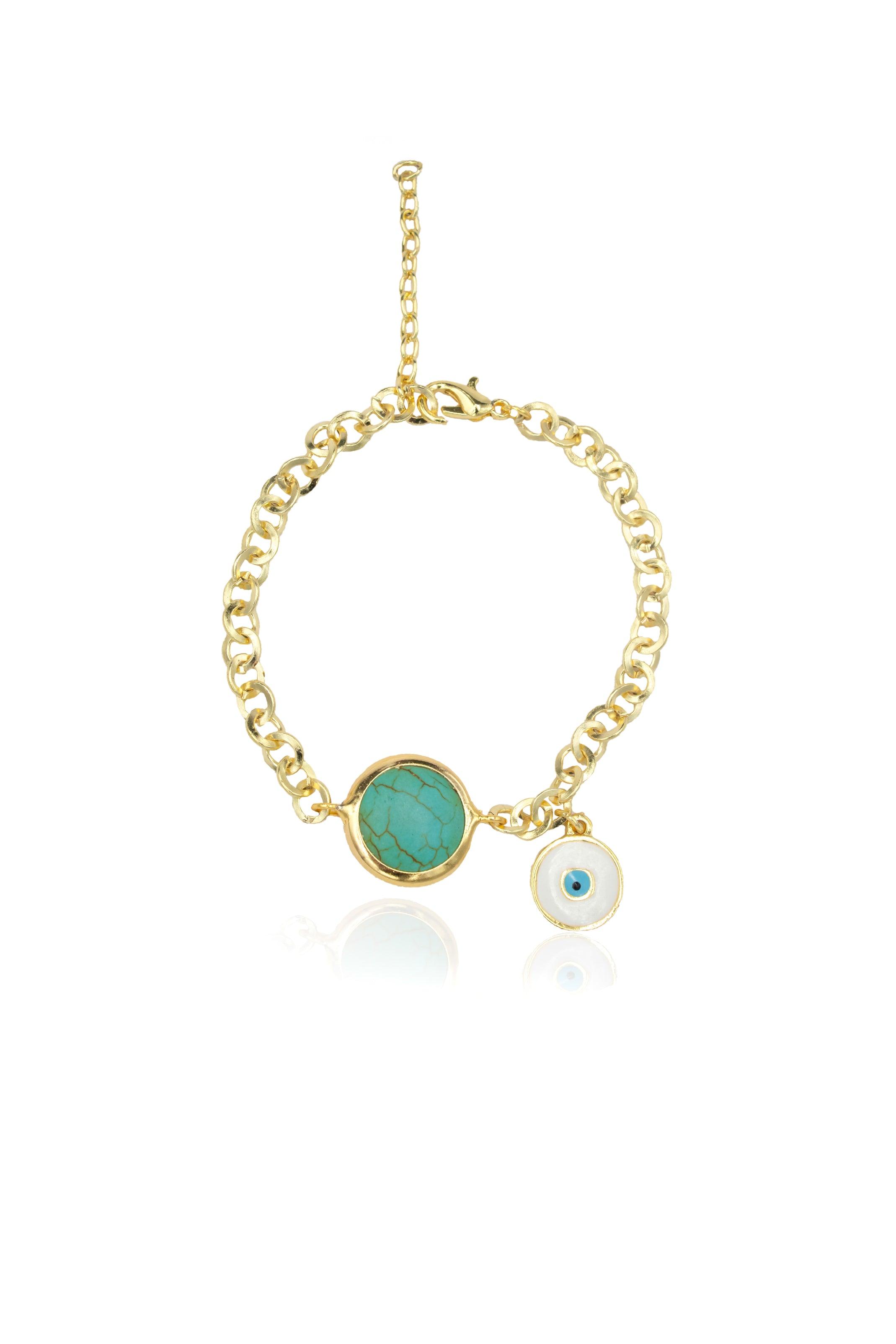 Turquoise Eye Drop Bracelet - Zevar King