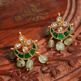 Afreen Chain Pendant Set (Green) - Zevar King