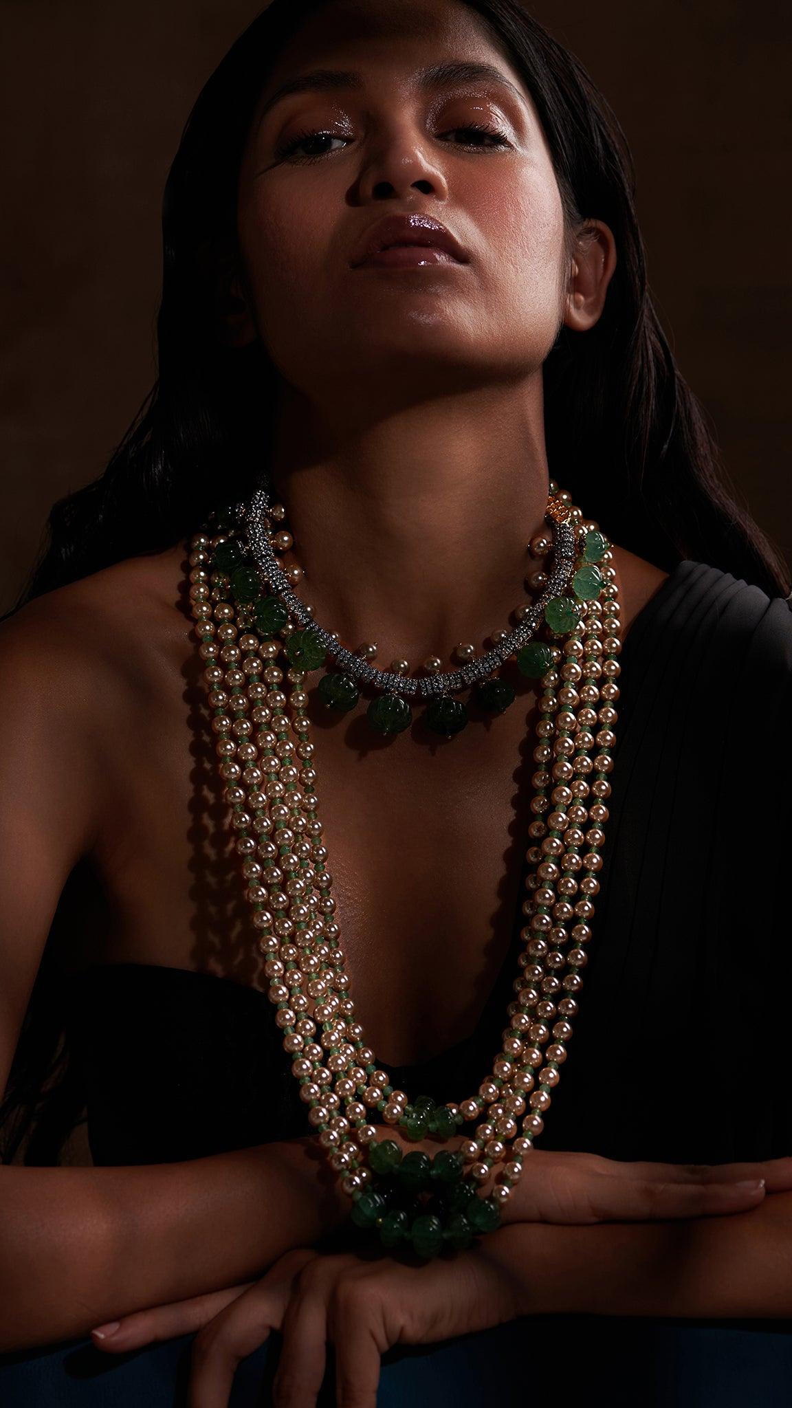 Zubeidaa Long Pearl Necklace - Zevar King