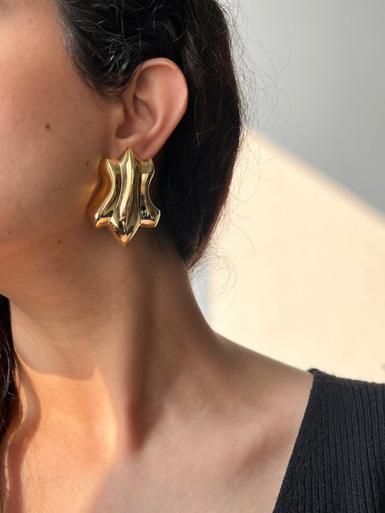 Load image into Gallery viewer, Gold Star Statement Earrings
