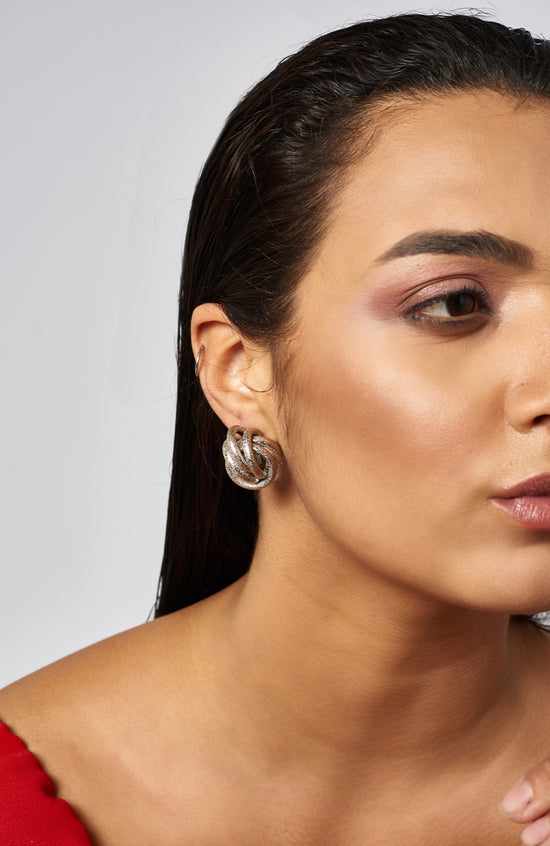 La Tree Knot Earrings - Silver