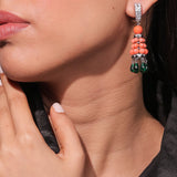 Antique Orange Bead Jhumka Earrings
