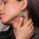 Dainty Teal Bulb Earrings