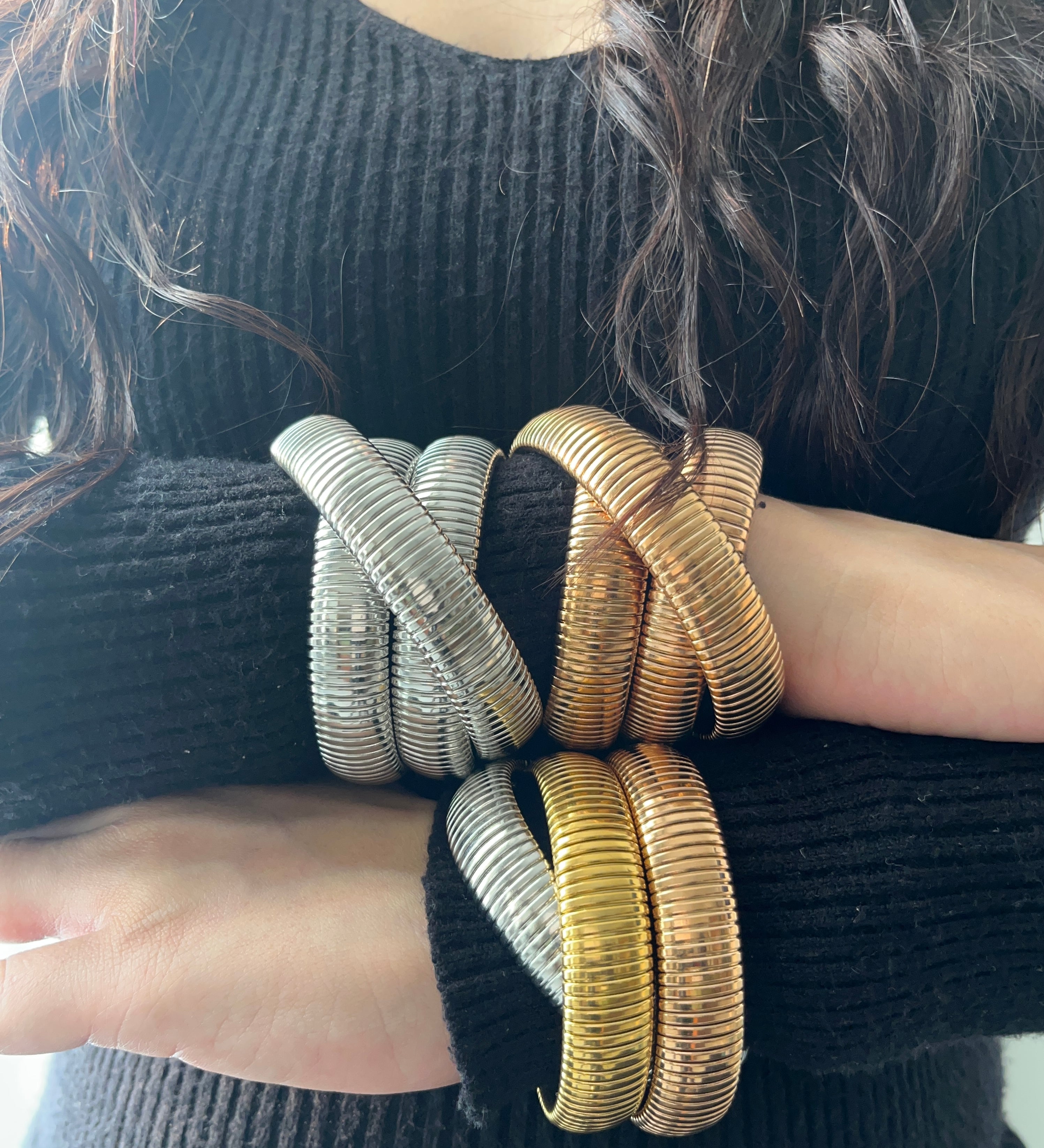 Triple Layer Twisty Wrap Around Bracelet