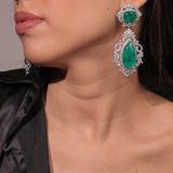 Diamante Majestic Emerald Green Earrings