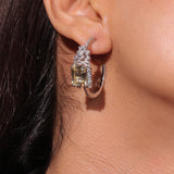 Diamante Yellow Sapphire Hoop Earrings