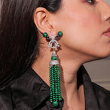 Majestic Emerald Green Long Dangler Earrings