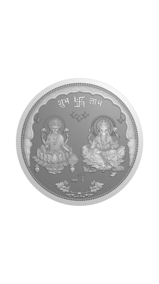3D Lakshmi Ganesh Ji 999 Silver Coin