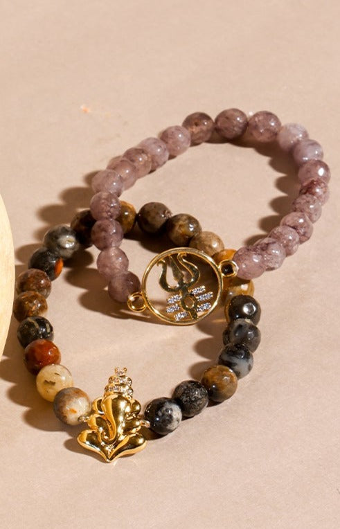 Jasper Stone Ganesh Rakhi Bracelet