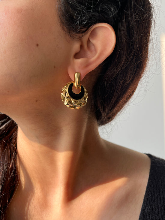 Load image into Gallery viewer, Everyday Gold Enamel Earrings
