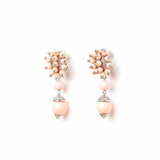 Antique Peach Bead Party Earrings