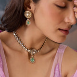 22kt Gold Plating High Quality Polki Necklace Set