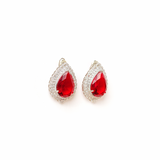 Diamante Ruby Red Drop Earrings