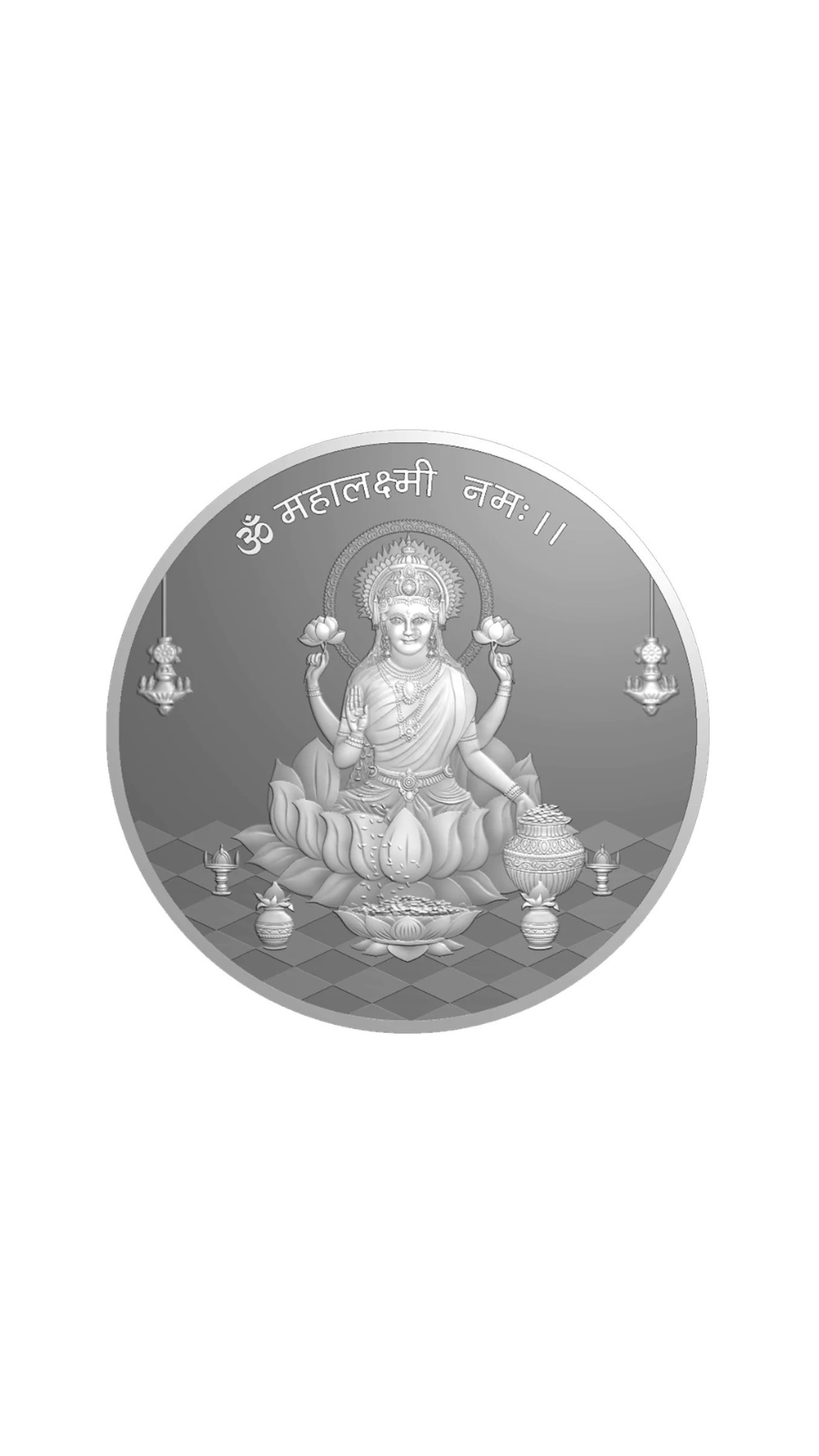 3D Mahalaxmi Ji 999 Silver Coin