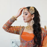 Ruhani mint and pink Necklace with earrings