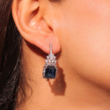 Diamante Midnight Blue Hoop Earrings