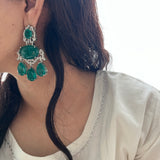 Emerald Green Drops Necklace Set