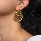 Rosalyn Overlapping Oval Layered Gold Hoops