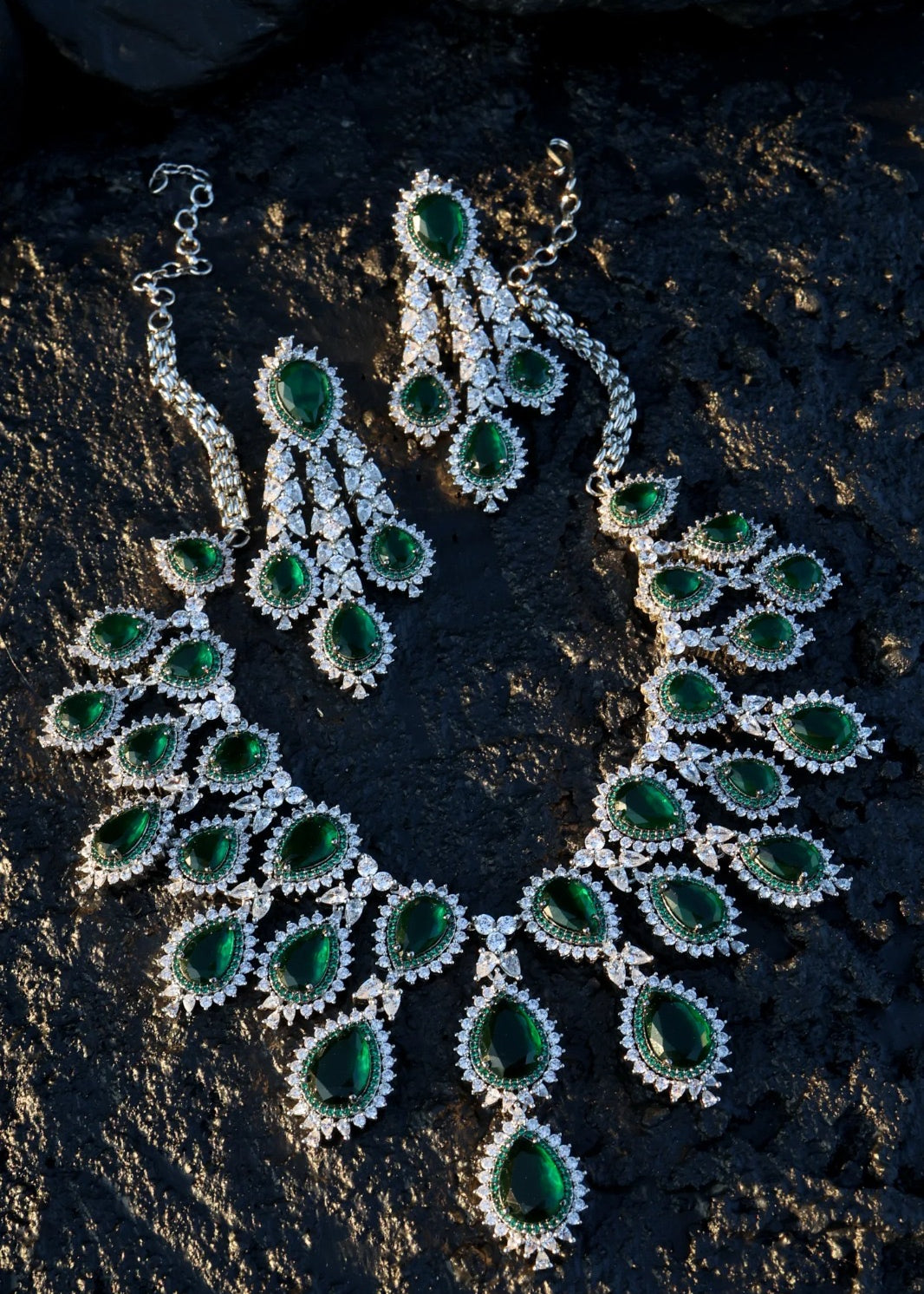 American Diamond Necklace with Earrings