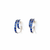 Diamante Sapphire Blue Bedazzled Statement Earrings