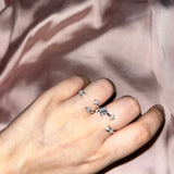 Double Finger Diamanté Ring