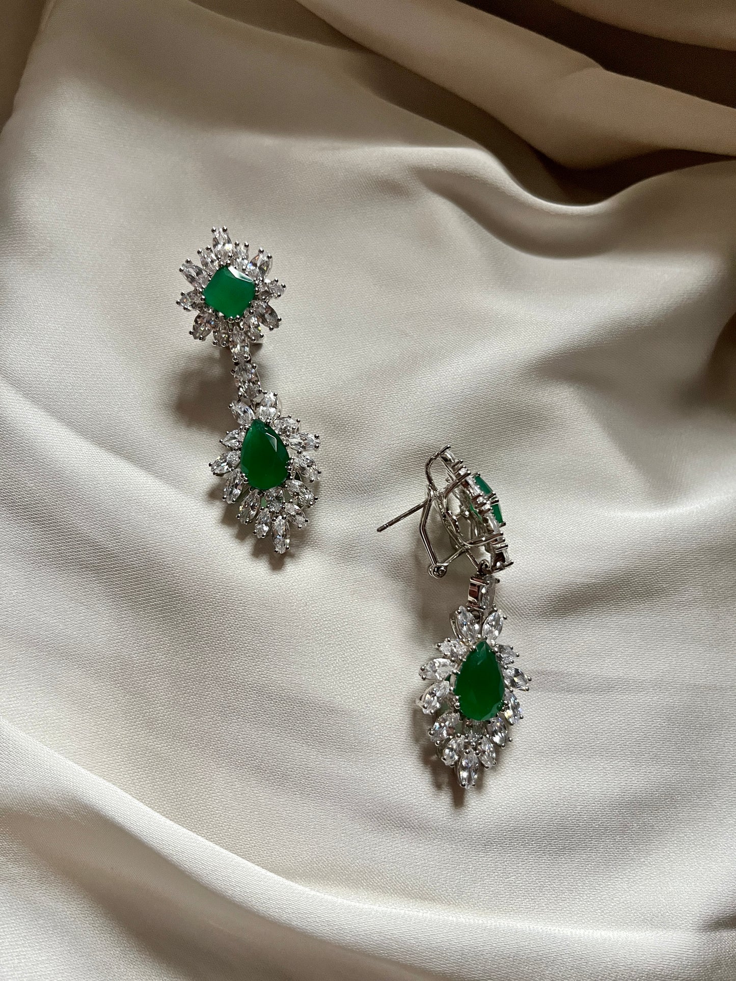 Emerald Diamanté Earrings