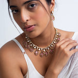 Gulabi-Bansuri Polki Choker Necklace with Earrings