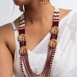 Maya rajwada ruby pearl necklace set